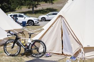 Bell Tent setup at Wildflower Experience