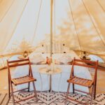 Setup of a bell tent on the inside