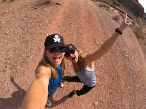 Jen Temperley and Robin White trail run selfie