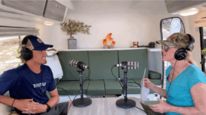 Our Wild Stories = Julie and Drew during recording session