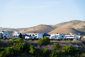 Lynch Lakeside Camping sites looking at them from across race start.
