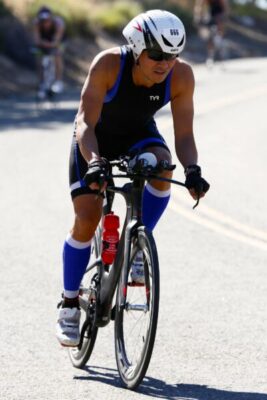 Jonathan Pascual on the 2025 Wildflower Experience on his bike coming down Lynch Hill into transitions.