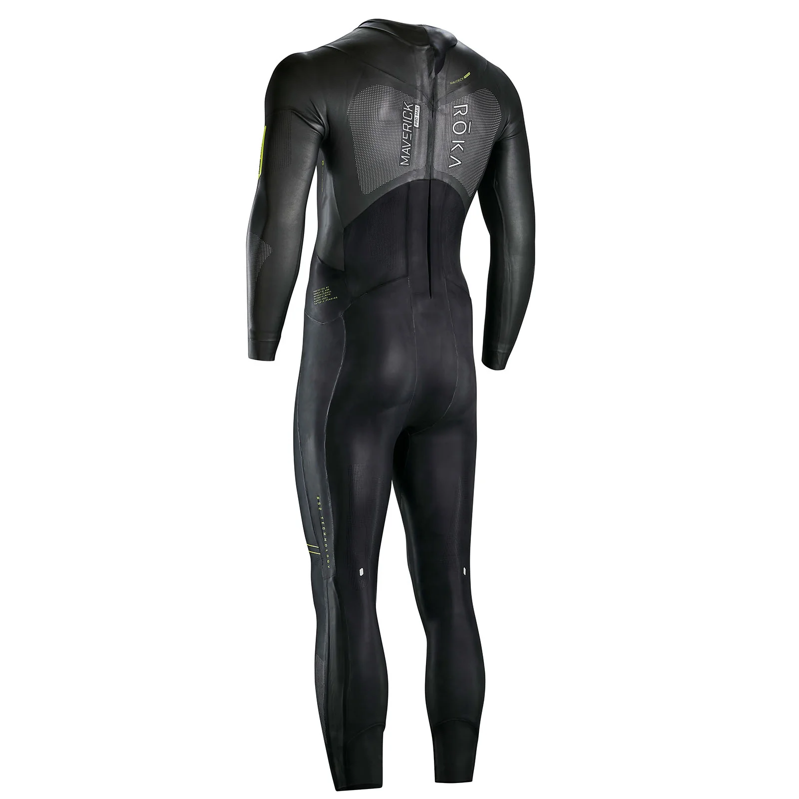 Rear view, slightly from the left of the RŌKA Multisport Men's Maverick ProMax Wetsuit