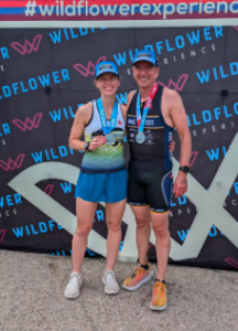 Jay Ridgeway and his daughter Emily finish at the Wildflower Experience